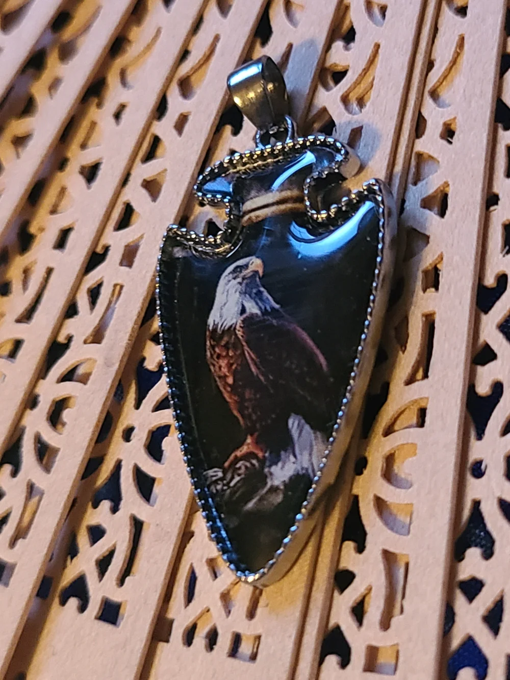 Eagle Pendant Necklace in Black and Brown
